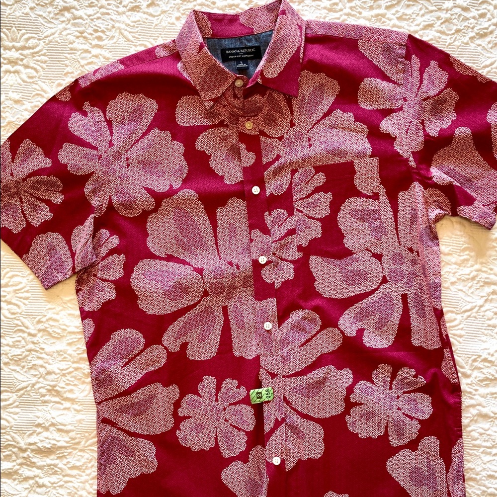 Banana Republic Red Floral Men's Shirt